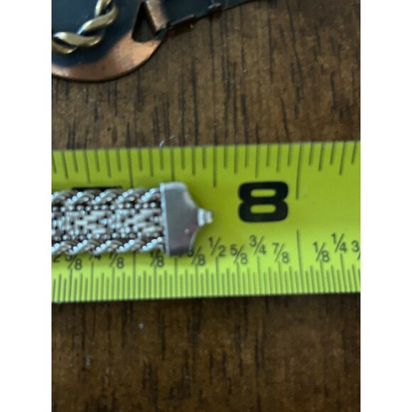 Sterling Silver Woven Bracelet 7.5 in. 18.67 Grams Lobster Clasp Made In Italy - Picture 14 of 14